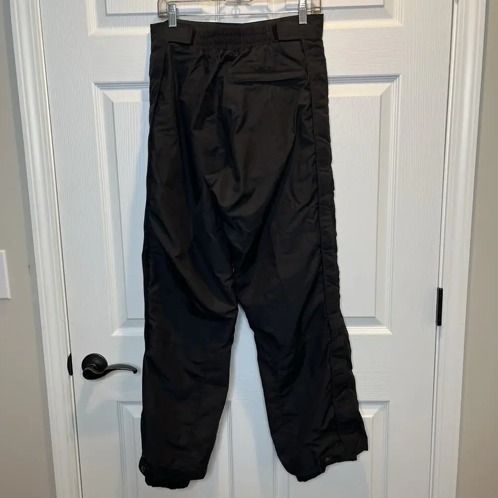 VINTAGE North Face FULL LENGTH SIDE ZIP Insulated Snow Pants Medium Black